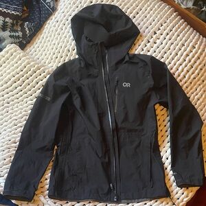 Outdoor Research Rain Jacket womens M medium Aspire II hooded pit zips like new!